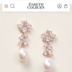 Dareth Colburn Rose Gold Clip-On Pearl Earrings